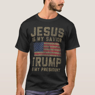 T-shirt Jésus Est Mon Sauveur Trump Est Mon Président _1