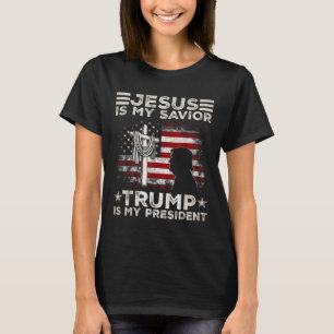T-shirt Jésus Est Mon Sauveur Trump Est Mon Président 2024