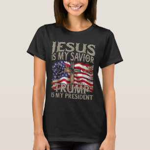 T-shirt Jésus Est Mon Sauveur Trump Est Mon Président 2024