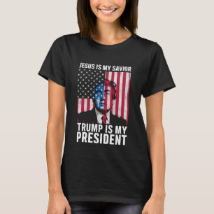 T-shirt Jésus Est Mon Sauveur Trump Est Mon Président 2024