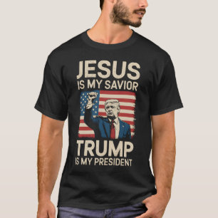 T-shirt Jésus est mon sauveur Trump est mon président 47 É