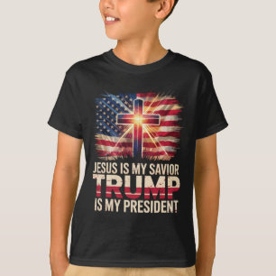 T-shirt Jésus est mon sauveur Trump est mon président chré