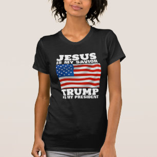 T-SHIRT JÉSUS EST MON SAUVEUR TRUMP EST MON PRÉSIDENT CHRÉ