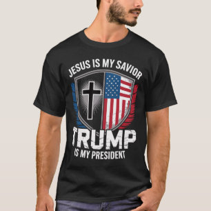T-shirt Jésus est mon sauveur Trump est mon président Pro-