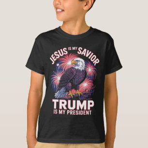 T-shirt Jésus Est Mon Sauveur Trump Est Mon Président Reli