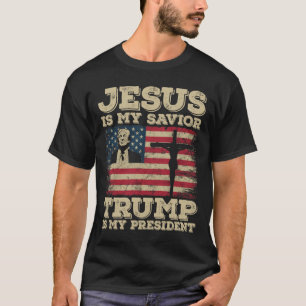 T-shirt Jésus est mon sauveur Trump est mon président Trum