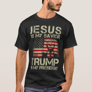 T-shirt Jésus Est Mon Sauveur Trump Est Mon Président Trum