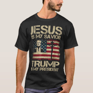 T-shirt Jésus Est Mon Sauveur Trump Est Mon Président Trum