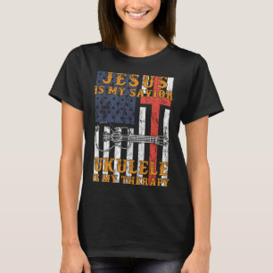 T-shirt Jésus est mon sauveur ukulele est ma thérapie swe