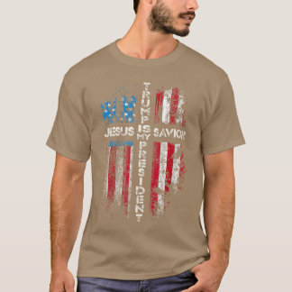 T-shirt Jésus est Mon SauveurTrump est Mon Président 2024