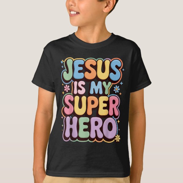 T-shirt Jésus est mon super-héros  (Devant)