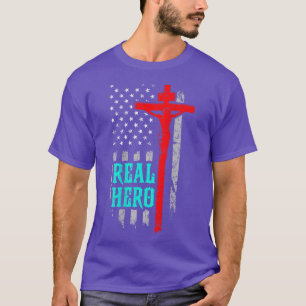 T-shirt Jesus Est Mon Superhero Awesome God Drapeau T 