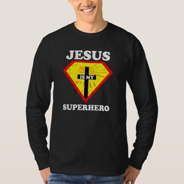 T-shirt Jésus Est Mon Superhero Mignonne Puissante Mère Ch (Devant)