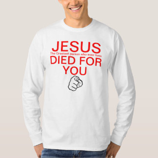 T-shirt Jésus est mort pour vous dirigeant le doigt