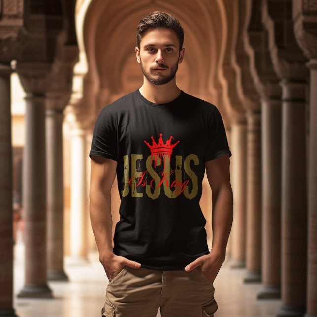 T-shirt Jésus est Roi Biblique Chrétien Spirituel Pour Hom (Créateur téléchargé)