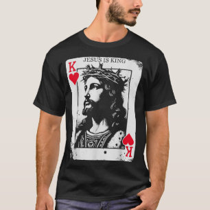 T-shirt Jésus est roi carte chrétienne roi de cœur design