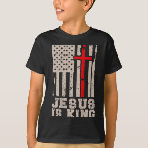 T-shirt Jésus Est Roi Christ Seigneur Patriotique Chrétien