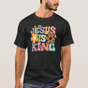 T-shirt Jésus Est Roi Esthétique Rétro Groovy Jésus-Christ