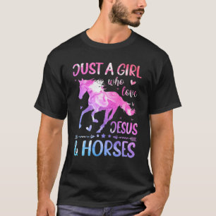 T-shirt Jésus Et Chevaux, Cadeaux Chevaux Pour Filles, Fem
