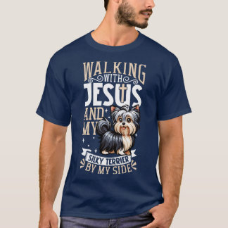 T-shirt Jésus et chien Australian Silky Terrier
