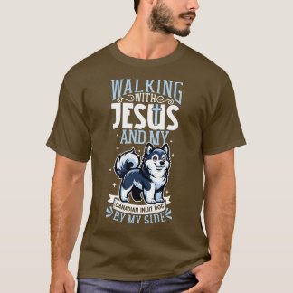 T-shirt Jésus et chien Chien canadien d'esquimau
