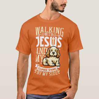 T-shirt Jésus et chien Clumber Spaniel