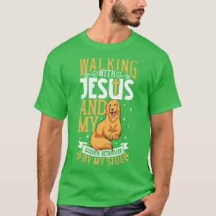 T-shirt Jésus et chien Golden Retriever