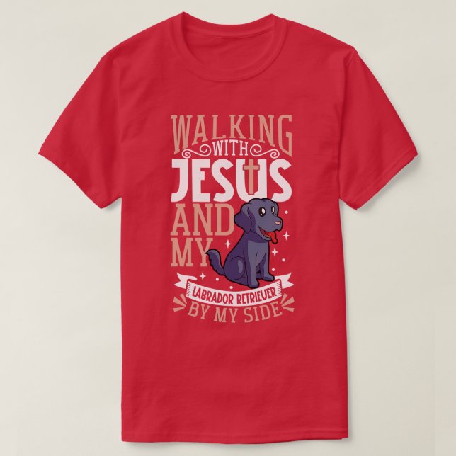 T-shirt Jésus et chien Labrador Retriever (Design devant)
