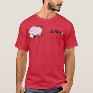 T-shirt Jésus et Cochon rose Essentiel Travailleur Arc-en-