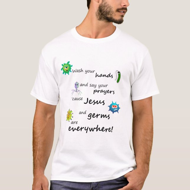 T-shirt Jésus et germes (Devant)