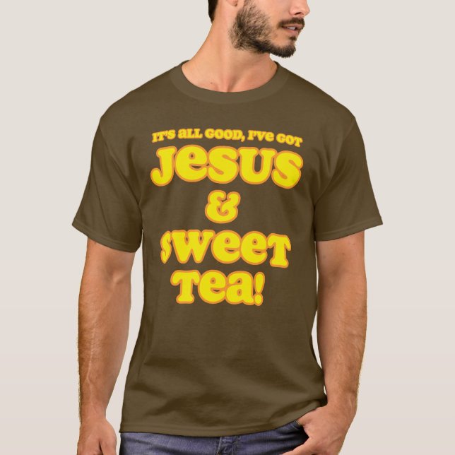 T-shirt Jésus et jaune doux de chemise de thé (Devant)
