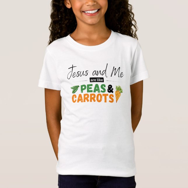 T-Shirt Jésus et moi sommes comme des pois et des carottes (Devant)