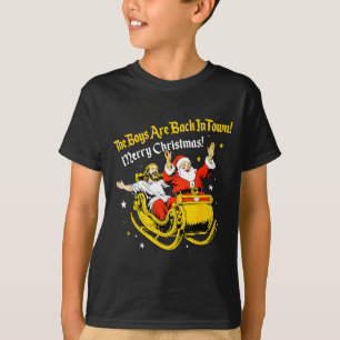 T-shirt Jésus Et Santa Les Garçons Sont De Retour En Ville