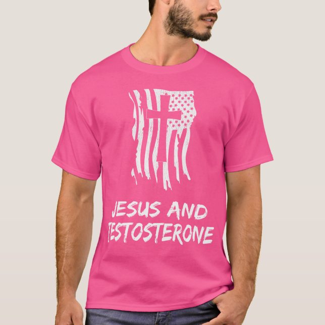 T-shirt Jésus Et Testostérone. Christian Testosterone (Devant)
