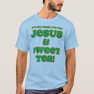 T-shirt Jésus et vert doux de chemise de thé