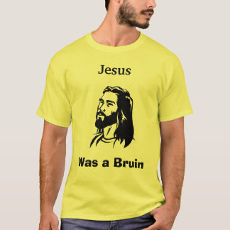 T-shirt Jésus était un jaune de base de chemise d'ours