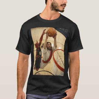 T-shirt Jésus faisant un dunk sur