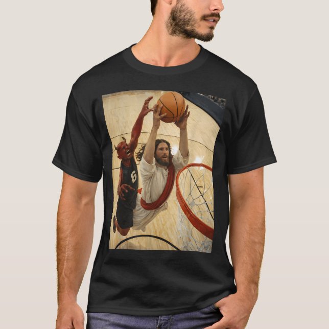 T-shirt Jésus faisant un dunk sur (Devant)