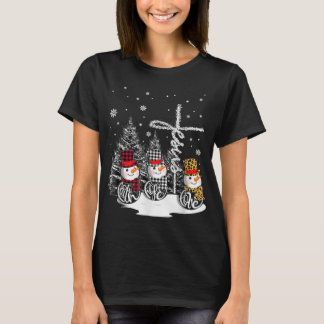 T-shirt Jesus Faith Hope Love Snowman Noël Christian
