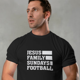 T-shirt Jésus, Famille, Dimanche, Football Unisex