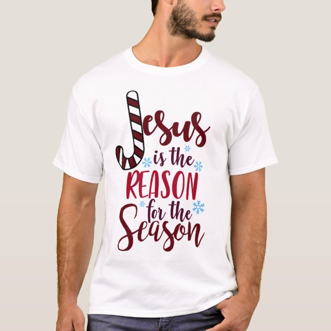 T-shirt Jésus Festif est la raison de la saison (Devant)