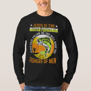 T-shirt Jésus Fisher Des Hommes Bible Verse Pêche Papa Gra