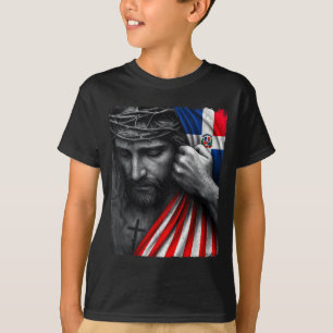 T-shirt Jésus Foi Croix Couronne Amérique République domin