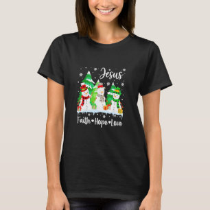 T-shirt Jésus Foi Espère Aimer Snowman Noël Pour Christian