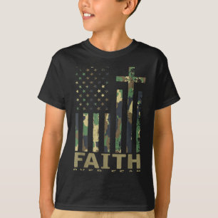 T-shirt Jésus Foi Sur La Peur Croix Chrétienne Dieu Fait N