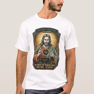 T-shirt Jésus Fond Écran Noir Couverture Webcam Virtuelle 