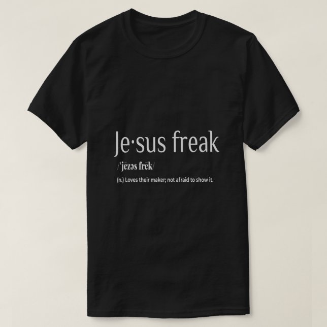 T-shirt Jésus Freak Funny Calligraphie Chrétienne Foi En G (Design devant)