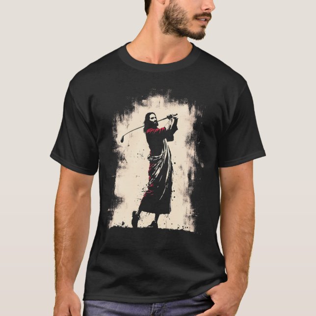 T-shirt Jesus Golfer Funny Christian Religieux Golf Sports (Devant)