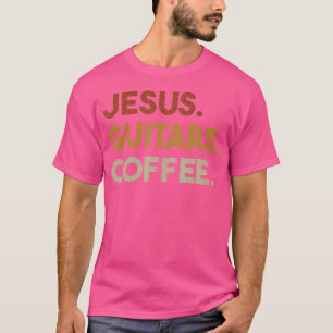 T-shirt Jesus Guitares Café - Christian Men Guitare Worshi