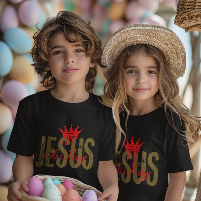 T-shirt Jesus is King Christian Bible Spiritual For Kids (Créateur téléchargé)